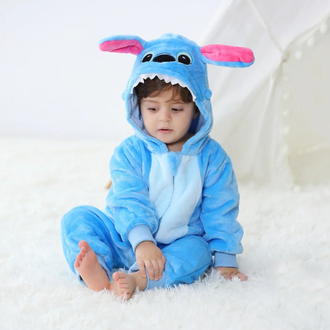 Baby Kigurumi Stitch Cow Unicorn Cartoon Romper Infant Kids