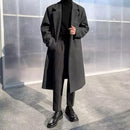 Men’s Long Casual Wool Coat – Elegant Winter Jacket