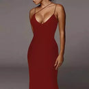 Long sleeveless fitted dress