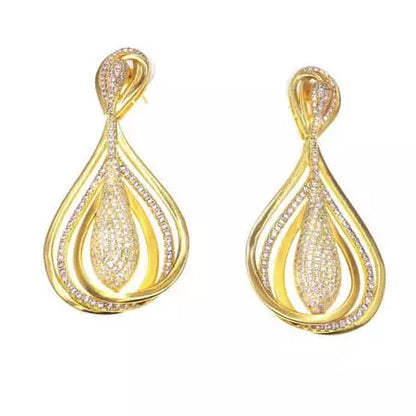 Women's gold and diamond earrings