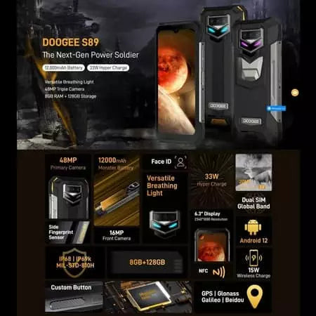 Teléfono inteligente DOOGEE S89 8GB+128GB