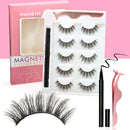 Magnetic Eyelashes Kit 5 Pairs Faux Mink Lashes with Eyeliner