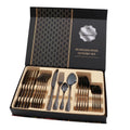 Gold 24-Piece Stainless Steel Cutlery Set with Luxury Gift Box