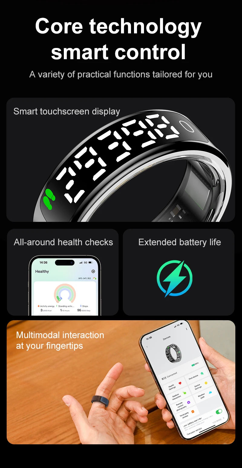 Smart Health Fitness Ring – Sleep, Heart Rate &amp; Activity Tracker