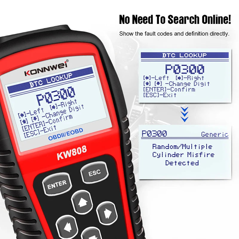 Scanner Engine Code Reader Diagnostic Tool KW808