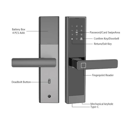 Cerradura de puerta inteligente WiFi con huella dactilar y aplicación TTLock