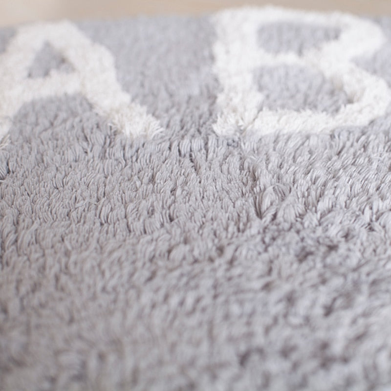 Gray Pink Soft Cotton Round Rug - Automation and Energy