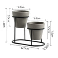 Vaso moderno in ceramica smaltata con supporto in metallo – Elegante fioriera da interno