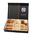 Gold 24-Piece Stainless Steel Cutlery Set with Luxury Gift Box