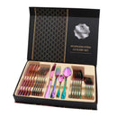 Gold 24-Piece Stainless Steel Cutlery Set with Luxury Gift Box