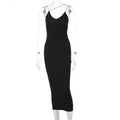 Long sleeveless fitted dress