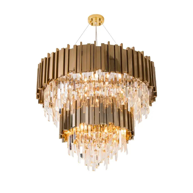 Lampadario di cristallo rotondo 