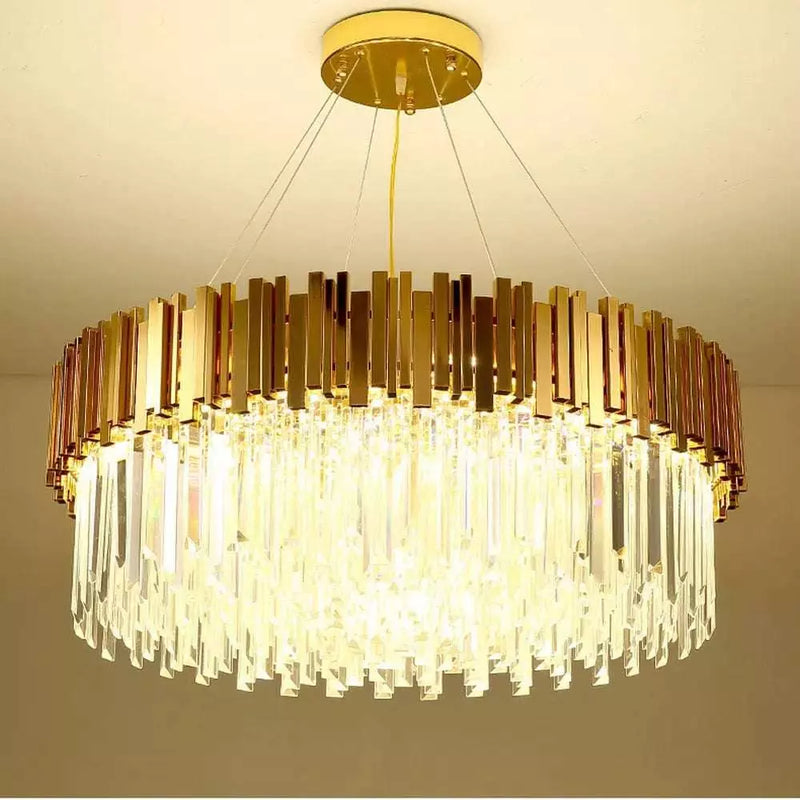 Lampadario di cristallo rotondo 