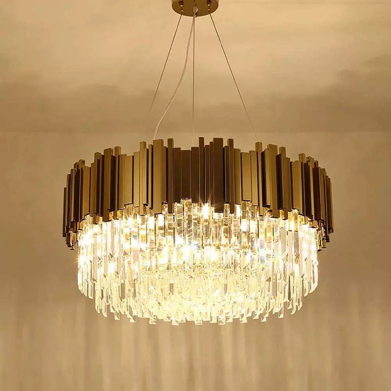 Lampadario di cristallo rotondo 