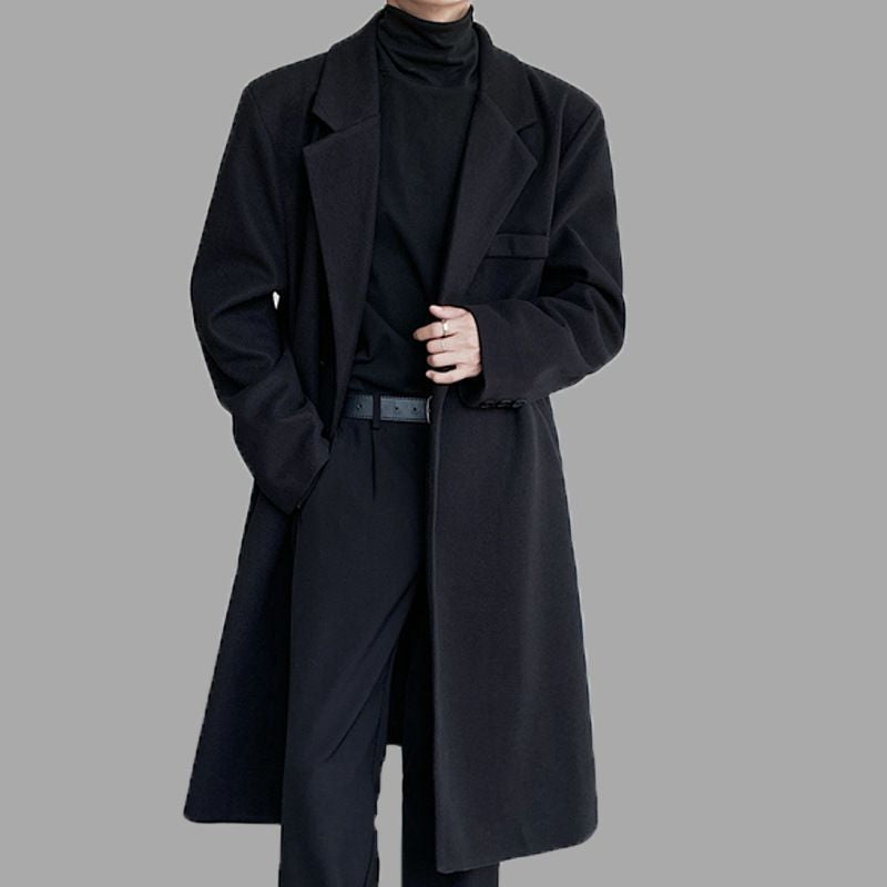 Cappotto lungo casual in lana da uomo – Elegante giacca invernale