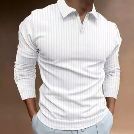 Men's long-sleeved polo shirt