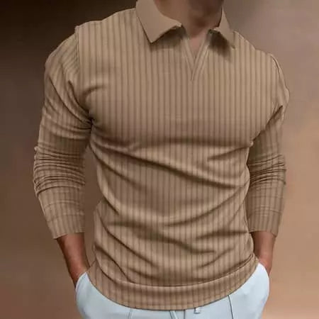 Men's long-sleeved polo shirt