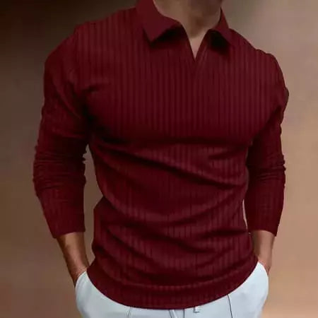 Men's long-sleeved polo shirt