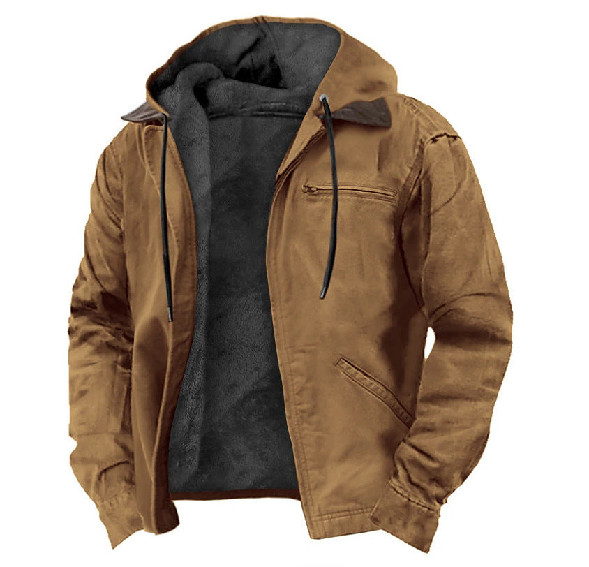 Cotton jacket with hood