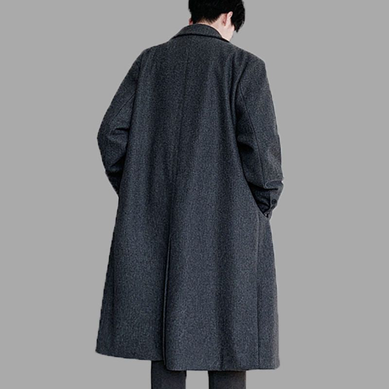 Cappotto lungo casual in lana da uomo – Elegante giacca invernale