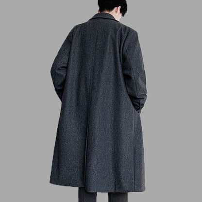 Cappotto lungo casual in lana da uomo – Elegante giacca invernale