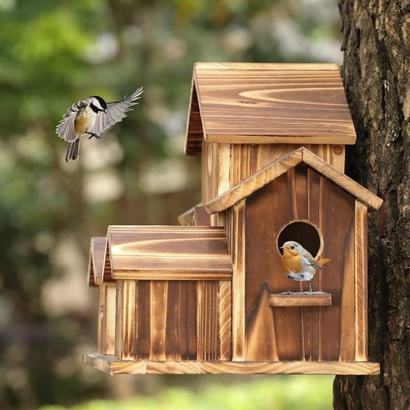 Handmade Wooden Creative Bird House Garden Decoration - Automation and Energy