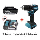Juego de taladro percutor de impacto sin escobillas Makita de 18 V – Herramienta eléctrica inalámbrica con batería