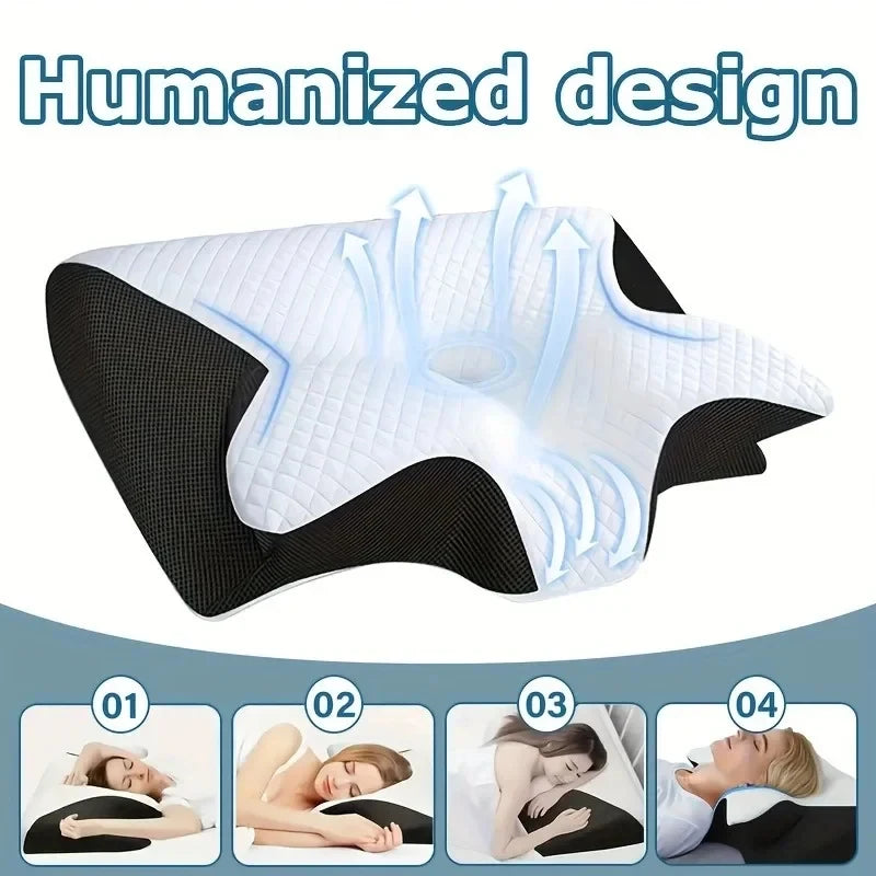 Ergonomic Cervical Memory Foam Pillow – Orthopedic Neck Pain Relief Support