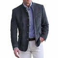 Men’s Smart Casual Blazer Jacket – Stand Collar Single Breasted Business Coat