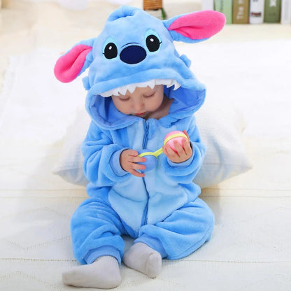 Baby Kigurumi Stitch Cow Unicorn Cartoon Romper Infant Kids