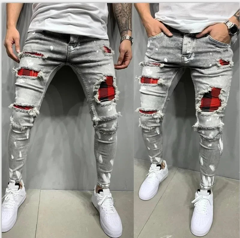 Men’s Distressed Slim Fit Jeans – Modern Streetwear Style with Premium Comfort
