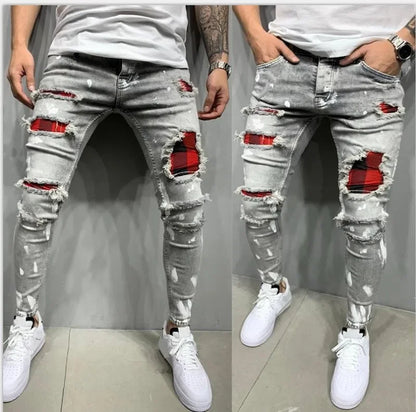Men’s Distressed Slim Fit Jeans – Modern Streetwear Style with Premium Comfort