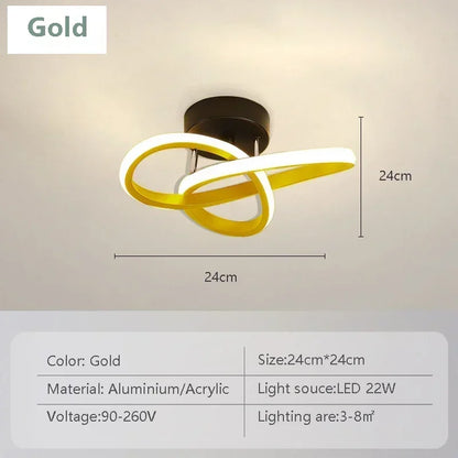 Lámpara de techo LED moderna - Lámpara de techo de montaje superficial para pasillo, cocina y dormitorio