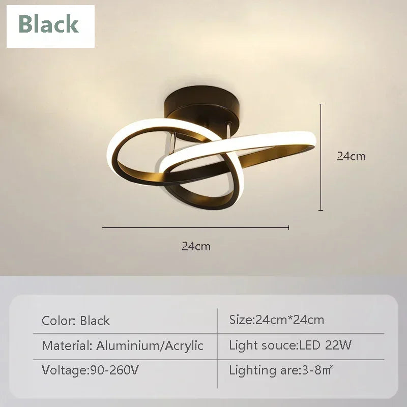 Lámpara de techo LED moderna - Lámpara de techo de montaje superficial para pasillo, cocina y dormitorio