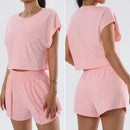 Women’s 2 Piece Workout Set Quick Dry Running Top and Shorts