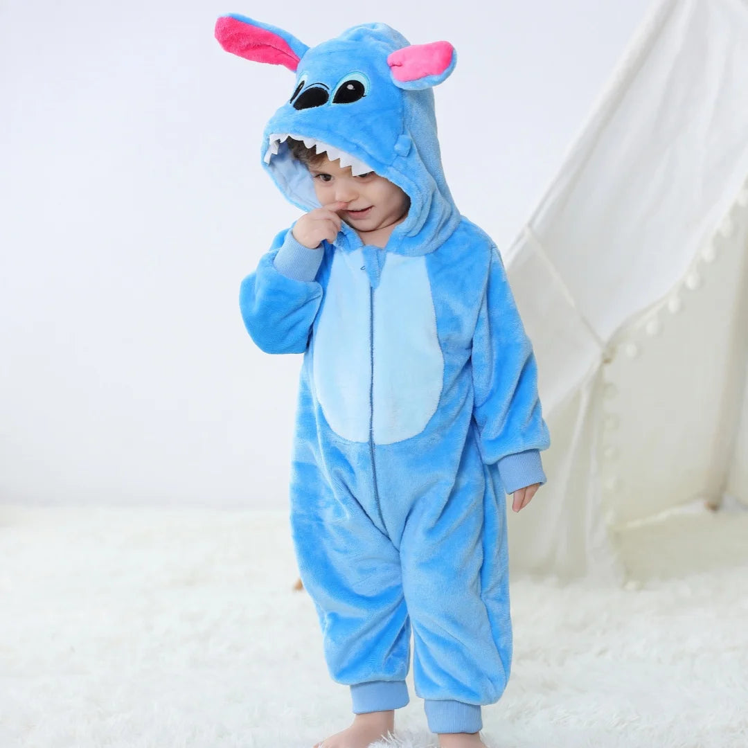 Baby Kigurumi Stitch Cow Unicorn Cartoon Romper Infant Kids