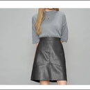 High Waist Faux Leather Mini Skirt A-Line Women Autumn Winter