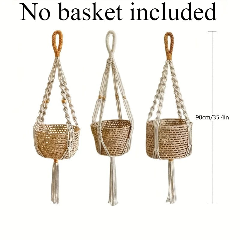 Cesta colgante para plantas de macramé 