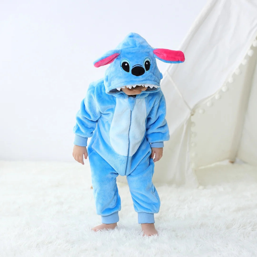 Baby Kigurumi Stitch Cow Unicorn Cartoon Romper Infant Kids