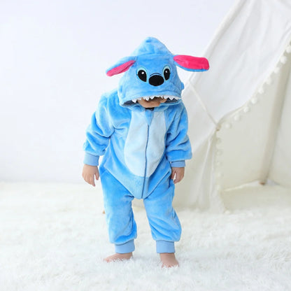 Baby Kigurumi Stitch Cow Unicorn Cartoon Romper Infant Kids