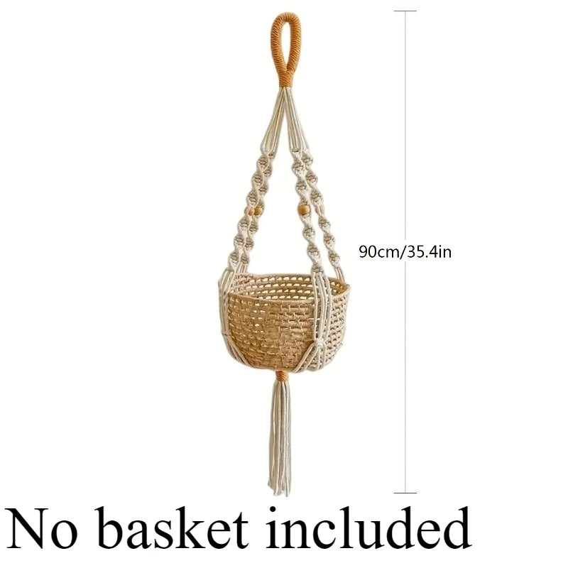 Cesta colgante para plantas de macramé 