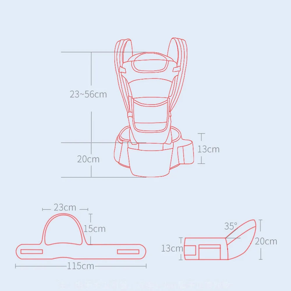 Ergonomic Baby Carrier with Hip Seat Infant Front Facing Backpack