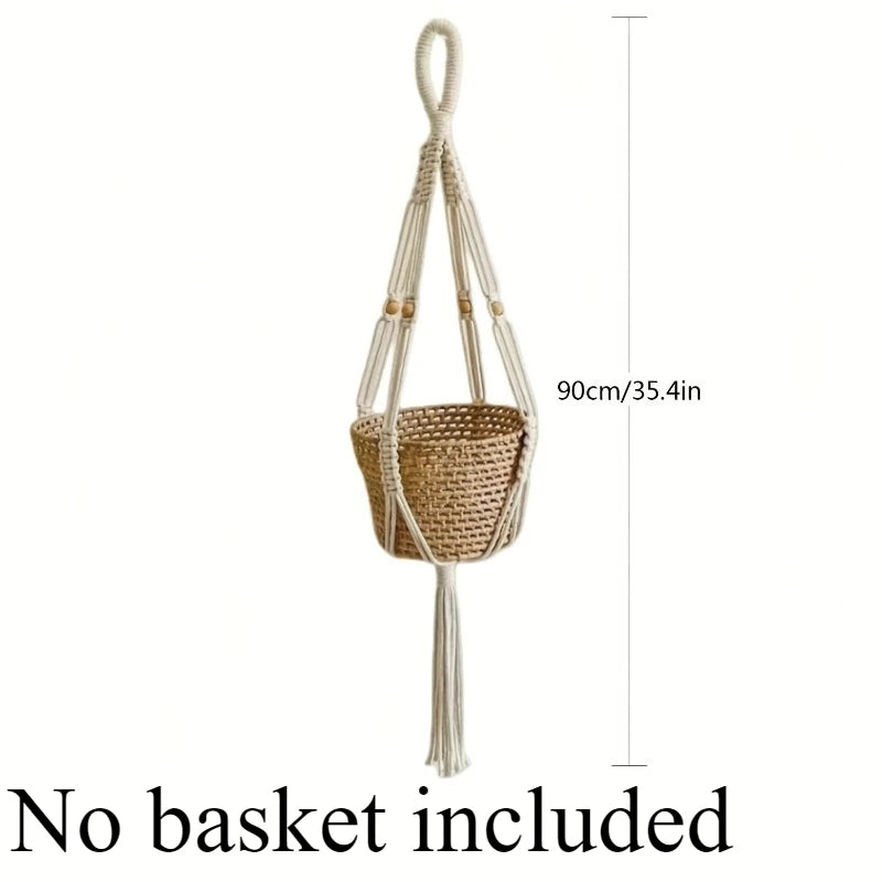 Cesta colgante para plantas de macramé 