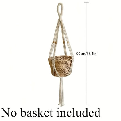 Cesta colgante para plantas de macramé 