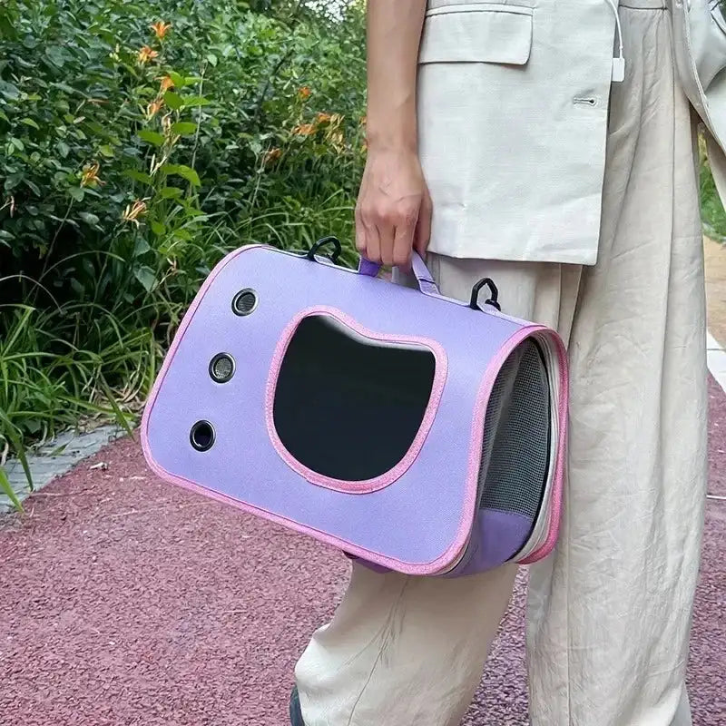 AirComfort™ Foldable Pet Carrier Sling – Lightweight Breathable Shoulder Bag for Small Dogs & Cats