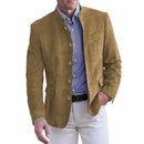 Men’s Smart Casual Blazer Jacket – Stand Collar Single Breasted Business Coat