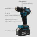 Juego de taladro percutor de impacto sin escobillas Makita de 18 V – Herramienta eléctrica inalámbrica con batería