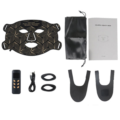 Maschera per viso e collo con terapia della luce LED a 8 colori - Dispositivo anti-invecchiamento per il viso a infrarossi rossi e vicini per rughe, acne, rassodamento della pelle e controllo del sebo