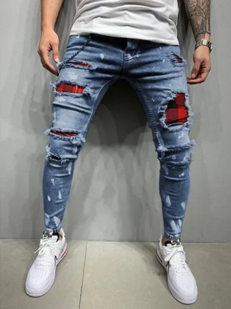 Men’s Distressed Slim Fit Jeans – Modern Streetwear Style with Premium Comfort