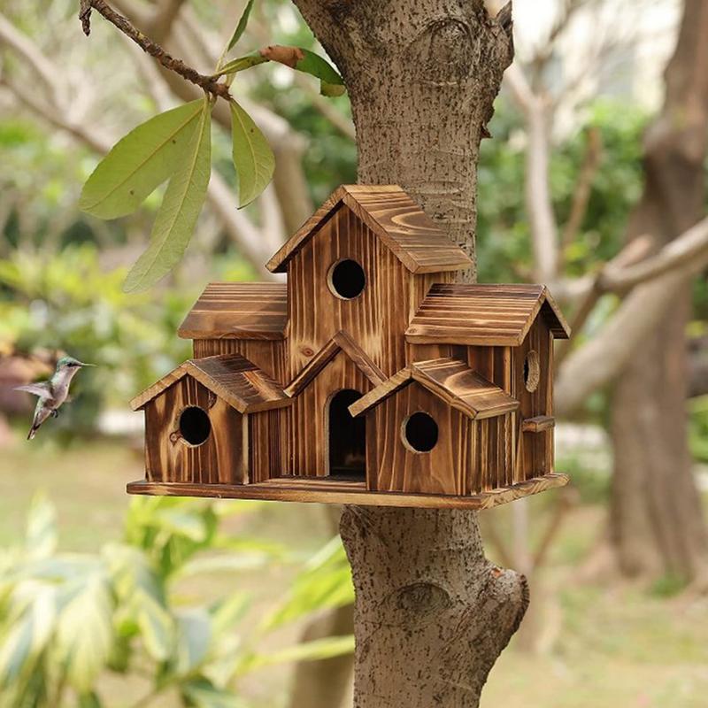 Handmade Wooden Creative Bird House Garden Decoration - Automation and Energy